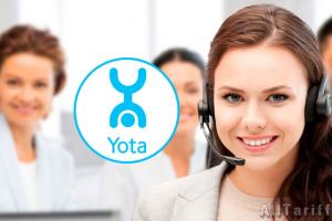 Yota: hotline för operatören
